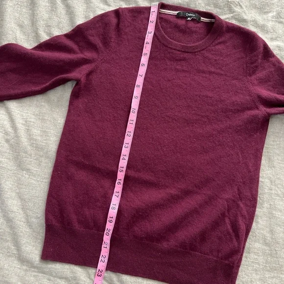 Quince burgundy plum purple 100% baby cashmere Crewneck Sweater - Picture 6 of 7